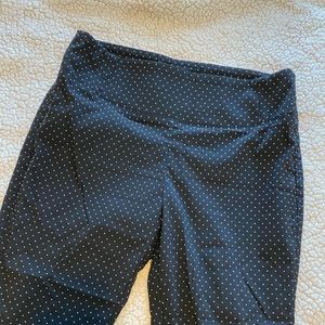 Pull on Skinny Leg Black & White Polka Dot Pants